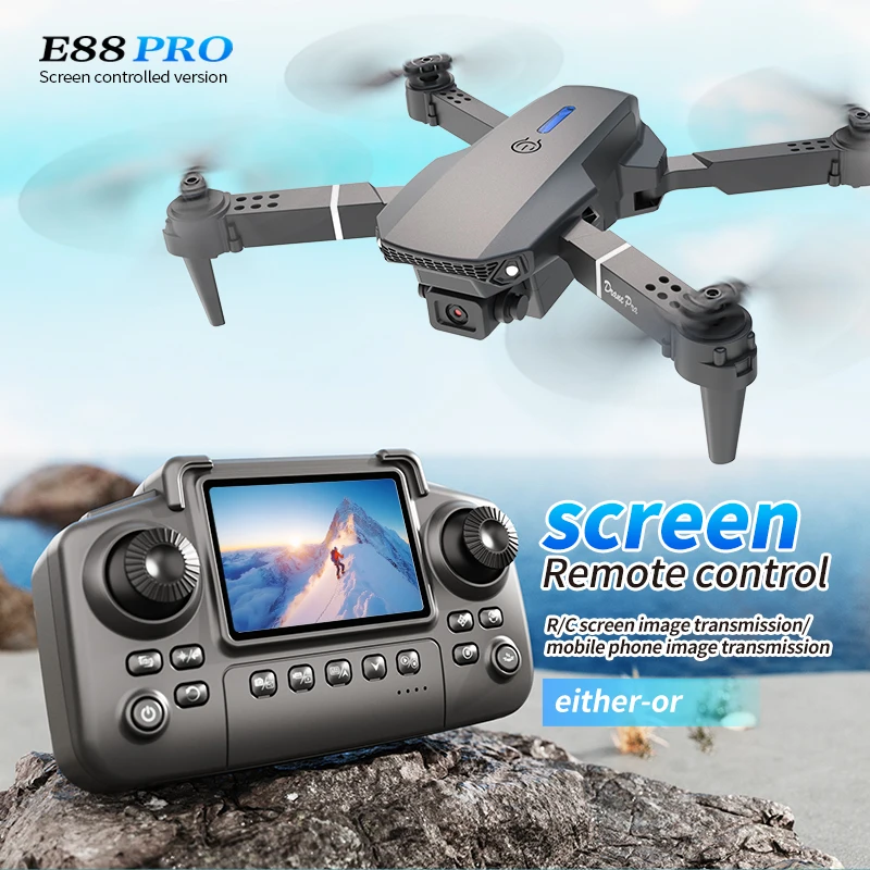 Drone Camera Professional - Drone professionnel E88 PRO avec écran,