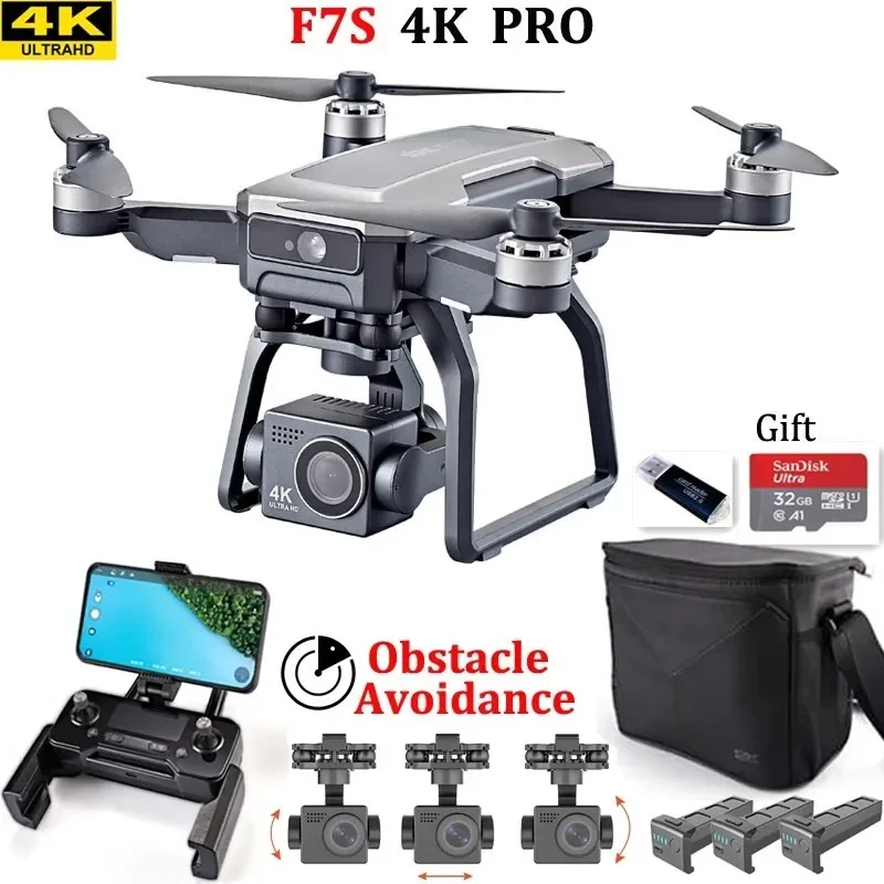 Drone Camera 4K - Drone d'évitement d'obstacles SJRC F7s 4K