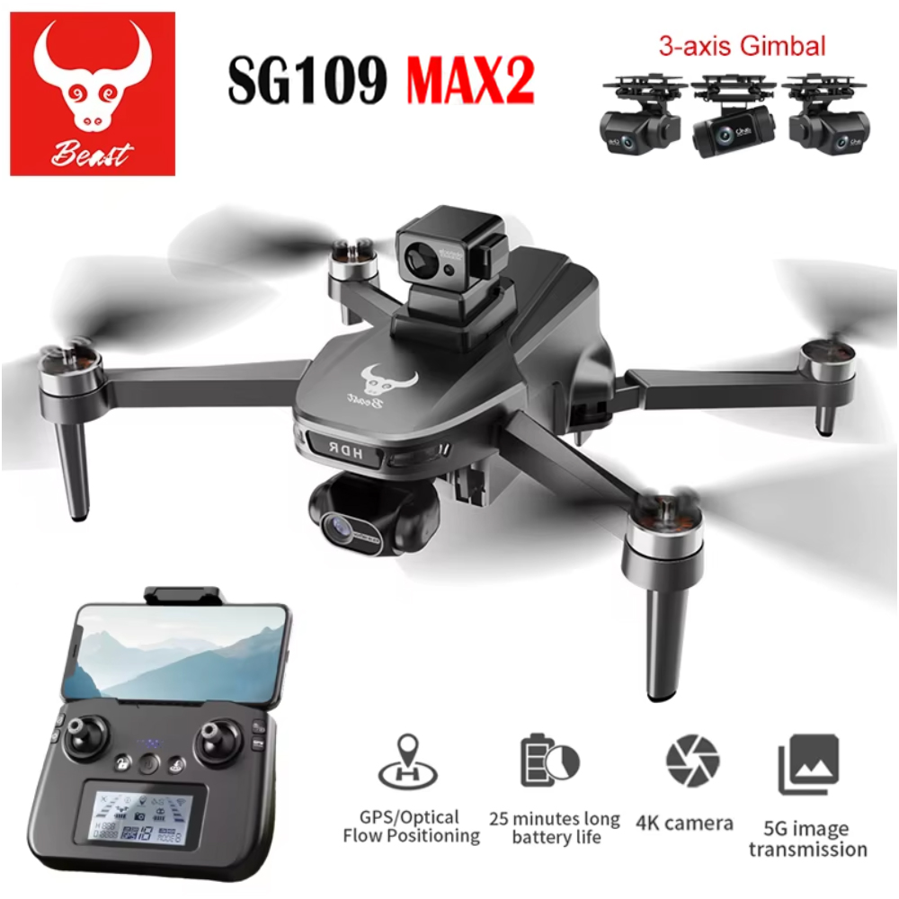 Drone Camera With Gimbal - Drone avec caméra FPV 8K professionnel,
