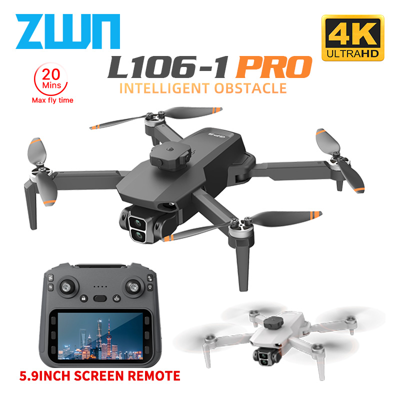 Drone Camera 4K - Drone professionnel GPS L106-1PRO avec écran