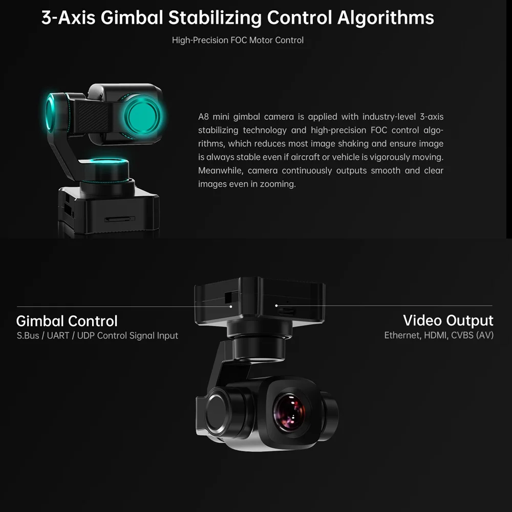 Caméra stabilisée SIYI A8 Mini - Drone Camera Vlog avis et prix