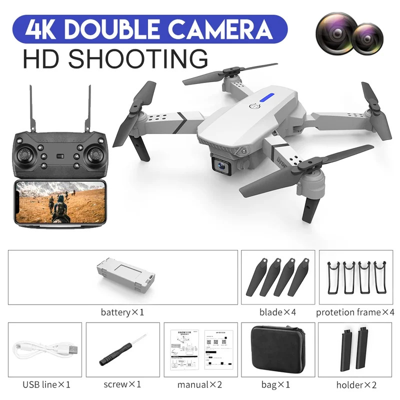 Le Drone pliant intelligent E8 - Drone Camera 4K avis et prix