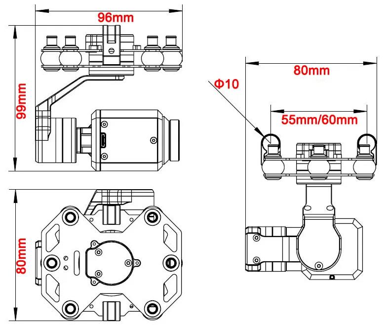 Tarot TL3T20 Gimbal 3 axes ave - Drone Camera Thermal avis et prix